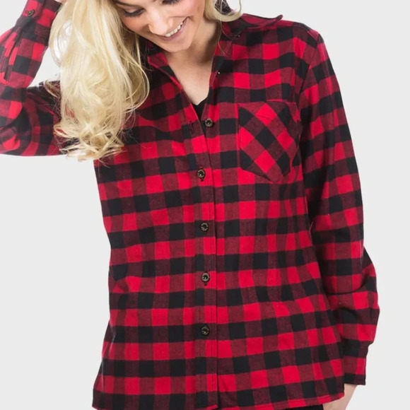 Flannel Co Stylish Buffalo Check Flannel plaid shirt. Red and Black size XXL - Picture 1 of 14
